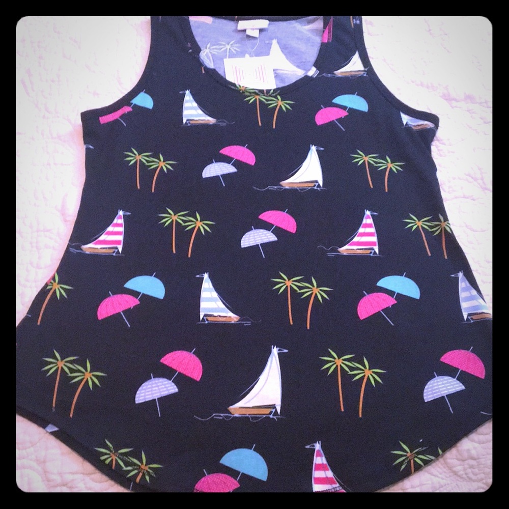 LuLaRoe Beach Themed Tank Top